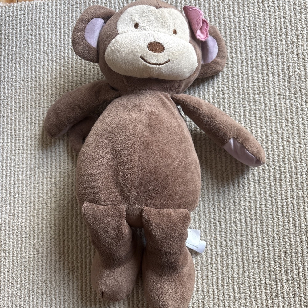 Brown Monkey COCALO BABY Plush 15" Pink Flower Stuffed Animal Toy Lovey